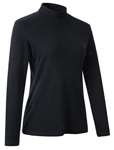 Women's Mock Turtleneck Cotton Long Sleeve Layering T Shirt Tops4