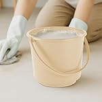Kuber Industries 5 Litre Compact Size Plastic Bucket for Kitchen, Cleaning & Water Storage – Small Lightweight and Easy to Carry Utility Bucket Ideal for Mopping – Plain – Beige