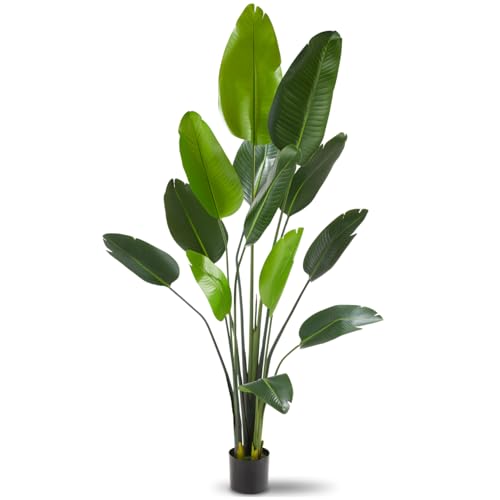 tectake® Plante Artificielle Oiseau du Paradis 180cm Fausse Plante Interieur Arbre Vert Arbre Artificiel Décoration Maison idéal pour Décoration Salon Chambre...