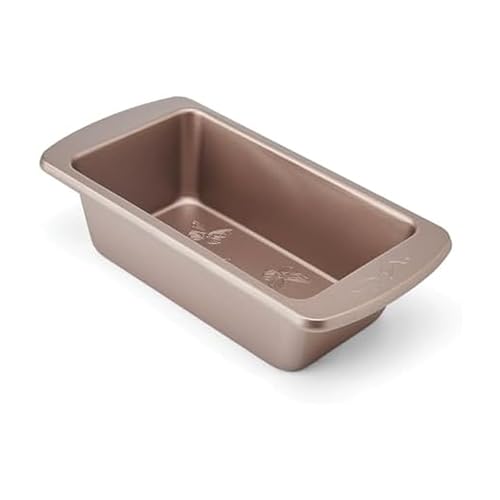 Dolly Parton Butterfly Stamp Loaf Pan Carbon Steel Nonstick Bakeware with Textured Butterfly Design Durable Rolled Rim Oven Safe to 450F Perfect for Breads Pound Cakes Meatloaf and More