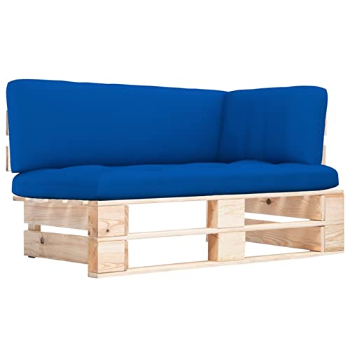 Tidyard Sofá de Esquina palets de jardín Sofa de Palets Interior/Exterior Sillon Palets/Sofa para Patio Madera Madera Pino impregnada 110 x 65 x 55 cm