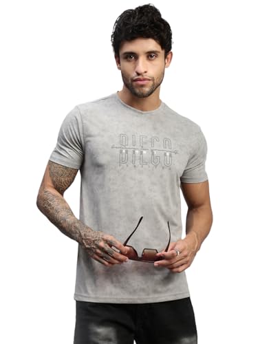 Image of Lux Nitro Men's Cloud Burst Printed Half Sleeve T-Shirt | Cotton Blend Round Neck Tee | Regular Fit Casual Wear