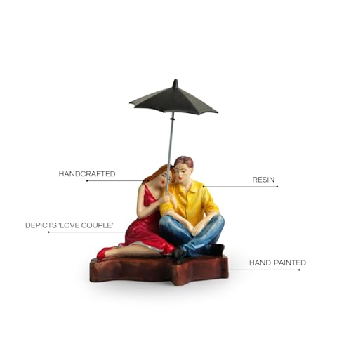 Image of ExclusiveLane 'Love Couple' Modern Decorative Showpiece for Home Decor (Resin, 21.5 cm)| Showpieces for Living Room Couple Gifts|Multicolored