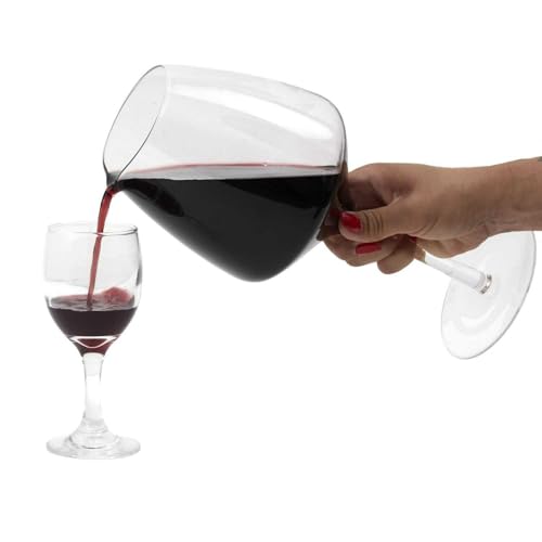 HowHomely Carafe à vin Vinario 1,6 l - Décanteur en verre en forme de verre - Carafe à vin rouge avec bec verseur - Accessoire de vin élégant