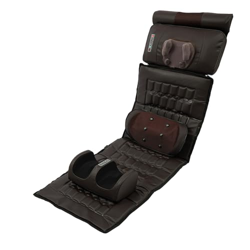 PromiseFly Tappetino massaggiante per tutto il corpo, sedile massaggiante multifunzione con calore e funzione timer, cuscino massaggiante con 9 livelli di intensità e 9 modalità di massaggio