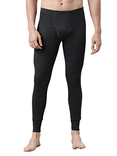 Image of DIXCY JOSH Mens Slim Fit Solid with Cotton Fabric Thermal Trousers (Pack of 1)