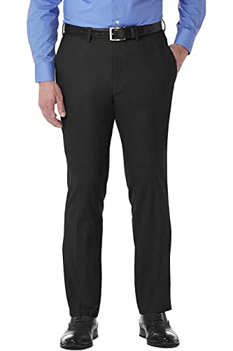 Kenneth Cole REACTION Men's Slim-Fit Stretch Gabardine Dress Pants (Black, 36Wx30L)