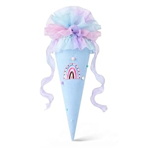 Scinzene Schultüte Mädchen – 80cm Stoff Schultüte Groß Mit Regenbogen ﻿