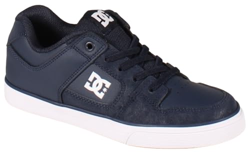 DC Boy's Pure Elastic Skate Shoe, Navy, 2 Little Kid