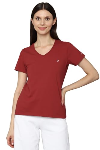 Image of Allen Solly Women's V‑Neck T‑Shirt | Comfortable Fit, Soft Fabric, Effortless Daily Styling