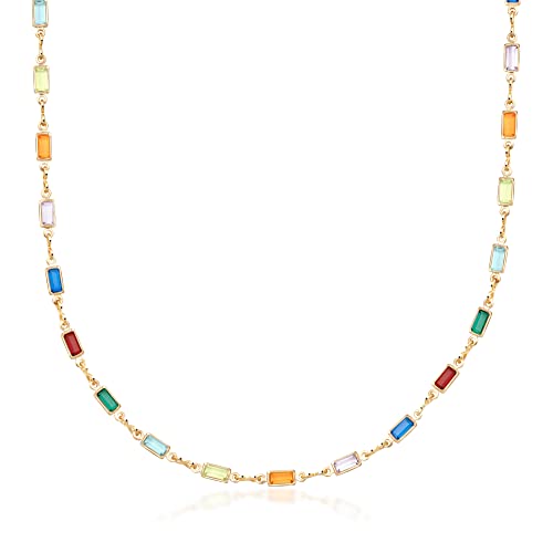 Barzel-18K-Gold-Plated-Multi-Stone-Crystal-Baguette-Necklace-for-Women-Made-In-Brazil