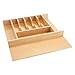 Rev-A-Shelf Tall Wood Cutlery Tray Insert, Large, Natural