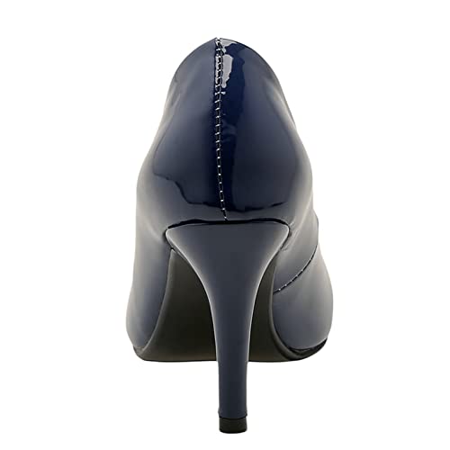LUXMAX Women Patent Leather High Heels Pumps Pointed Toe Stiletto Court Pumps Office Lady Shoes3