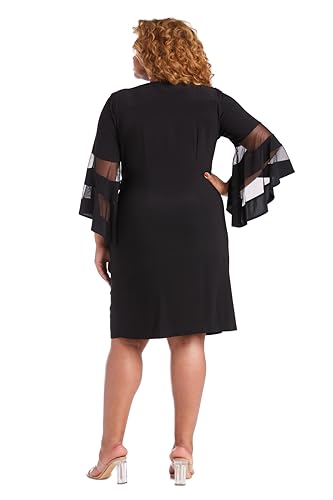 Image of R&M Richards Women's Sheer Allure Wrap Dress