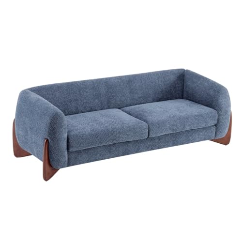 Image of LEGACY OF COMFORT Amala 80 inch Upholstered 3 Seater Sofa Three Seater Sofa with Wooden Legs for Living Room Hotels & Offices (Blue)