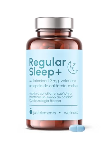 Melatonina alta concentración 1,9mg - Regular Sleep - Tecnología bicapa para un sueño reparador - Valeriana, melisa y amapola de California - 90 comprimidos para 3 meses de suministro