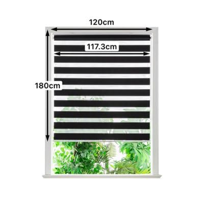 GoodHome Store Enrouleur Jour/Nuit Elin Noir 120 x 180 cm