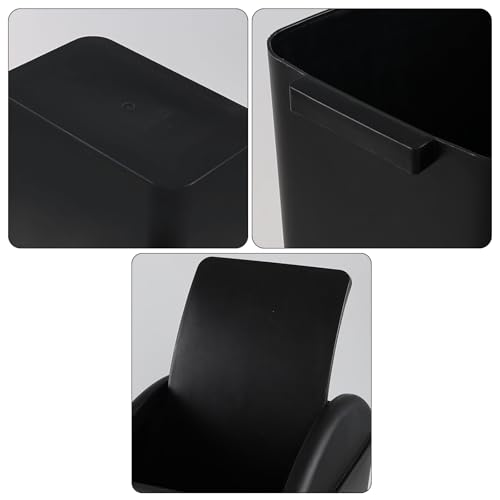 Image of 1 Pack Plastic Trash Cans with Swing Lid, Swing Garbage Can, 4.2 Gallon, Black