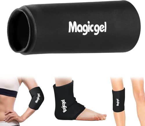Magic Gel Small Knee & Elbow Ice Pack Sleeve 1 Pack Reusable Hot & Cold Therapy Wrap for Targeted Relief Compact Compression Fit for Injury Recovery Tendonitis and Swelling