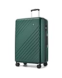 Kono Valise Grande Taille Soute 76.5cm 94L Valise Rigide ABS+PC Anti salissure Imperméable Léger Résistant à la Compression 360° Roues Silencieuses avec Serrure Extérieure de Sécurité, Vert/Noir