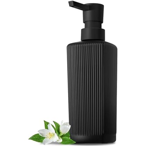 GMISUN Modern Black Ribbed Soap Dispenser Cover
