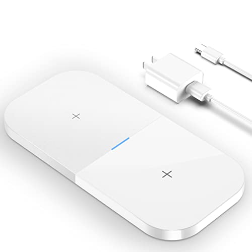 Image of Wireless Charging Pad, Certified Dual Wireless Charger for iPhones 15 /14 /13 /12 /11 Series, Samsung Galaxy Phone, Air Pods and Other Enabled Devices 