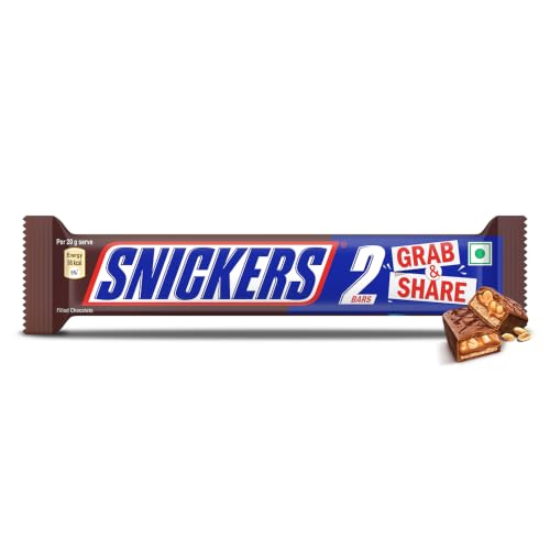 Image of Snickers Duo Peanut Filled Chocolate Bar, Two Bars Inside, Nutty Chocolate Bar.