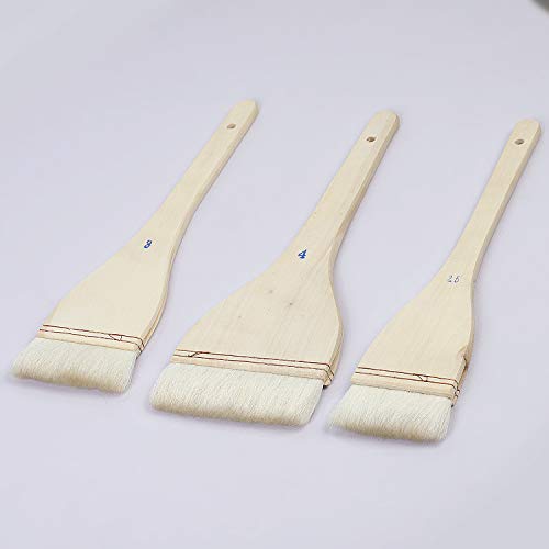 KEILEOHO 6 PCS 6 Size Flat Hake Brushes, Creative and Professional Hake