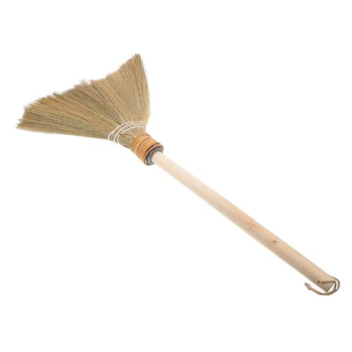 FIXOSHEE Scopa Bambù Morbida Piccola con Manico Rimovibile Scopa Cinese in Paglia per Pulizia Delicata Pavimenti Interni ed Esterni