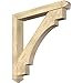 Ekena Millwork BKT0604X42X42MRC03RDF Merced Arts and Crafts Rough Sawn Bracket w/Offset Brace, Douglas Fir