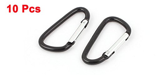sourcingmap 10PCS Black D-Shaped Carabiner Keychain Clips - Image 3