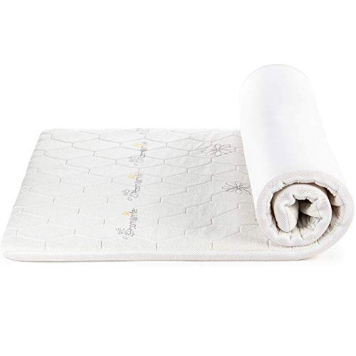 VITAPUR Surmatelas 90x200 cm en Mousse à Mémoire de Forme Pressée à Froid - Surmatelas à l'Odeur de Camomille pour Réduire l'Insomnie et la Tension - Garantie de Retour Supplémentaire de 30 Jours Cover