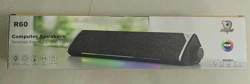 SOULION R60 PC Speakers Bluetooth 5.3 Soundbar for Desktop Computer, Laptop, Gaming, Monitor, with 5 LED Lighting Effects, USB Powered with USB-A to C Adapter, with 3.5mm Aux Jack - Image 12