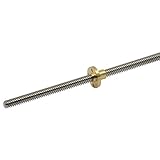 ReliaBot 1000mm T8 Tr8x8 Lead Screw and Brass Nut (Acme Thread, 2mm Pitch, 4 Starts, 8mm Lead) for 3D Printer Z Axis