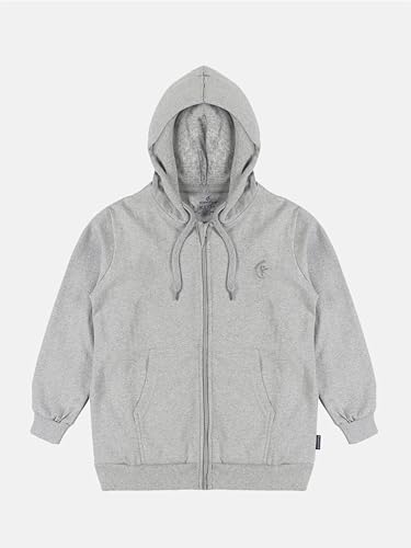 Image of Boys Solid Fleece Full Sleeve Zip Front Open Hooded Sweatshirt With Track Pant Set