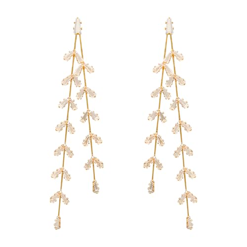 Wedding Dangle Earrings for Women Vine Earrings for Wedding, Cubic Zirconia Rhinestone Dangling Earring Crystal Drop Earring Prom Party Jewelry Gifts