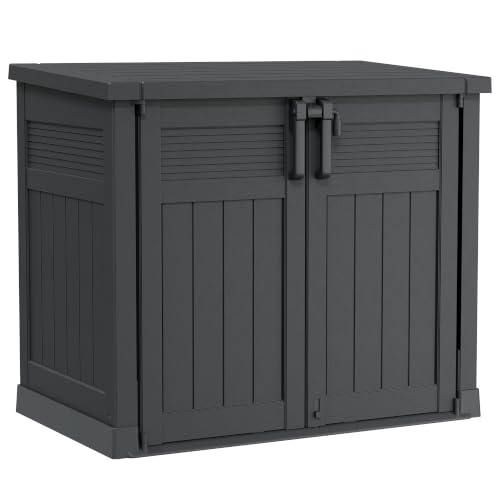 Image of LHBcraft Large Outdoor Storage Cabinet 51 Cu Ft with Lockable, Outdoor Storage Shed with Pneumatic Hydraulic Lid-Easy to Assemble, Waterproof Outdoor Storage Box for Backyards,Patios