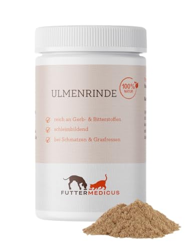 Futtermedicus Ulmenrinde Pulver | 150 g | Ergänzungsfuttermittel für Hunde & Katzen | Mit Ulmenrinde