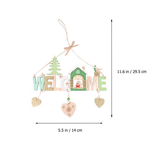 EXCEART 2 PeÃ§as de Madeira Sinal de Natal Sinal de Porta de Boas-Vindas de Madeira Enfeites de Pare