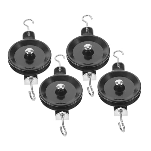 SOLUSTRE 4pcs Pulley Equipment Hooks for Physics Mechanics School Experiment Single Fixed Pulley for Rope and Wire Lifting