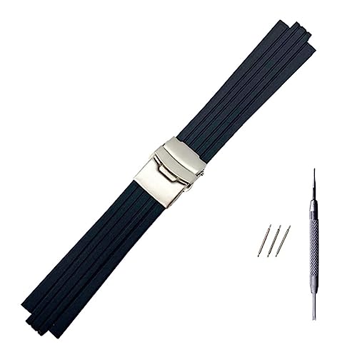 Correa de silicona de 24 mm x 11 mm acabado premium para Oris Aquis