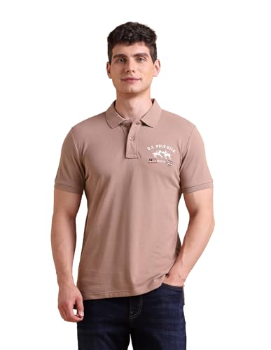 Image of U.S. Polo ASSN. Printed Polo T Shirts for Men - 100% Cotton, Half Sleeves Mens Tshirt