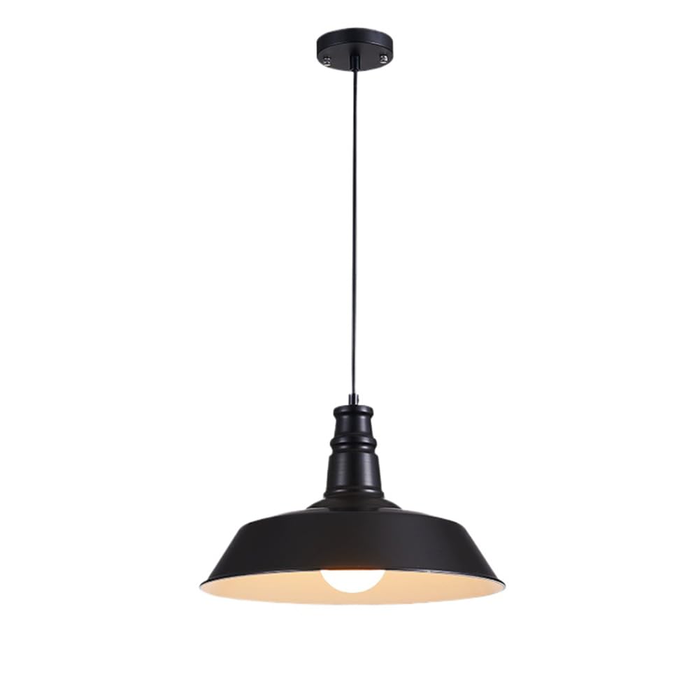 Suspension de plafond noire 35,8 cm style industriel et rétro en métal pour cuisine