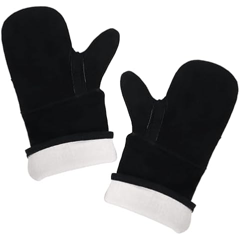 YARNOW Heat Resistant Leather Oven Gloves Cover