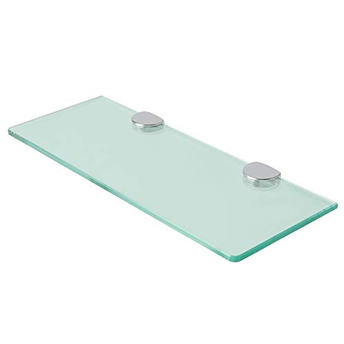 Mooche Étagère Murale Étagère en Verre, Étagère Douche pour Salle de Bain, Longueur de 38 CM avec Supports d'Étagère, Robouste et Pratique