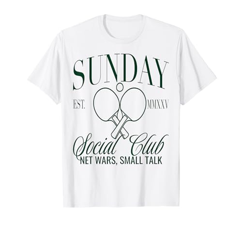 Sunday Club   Red de Tenis de Mesa, diseño de Charla pequeña Camiseta