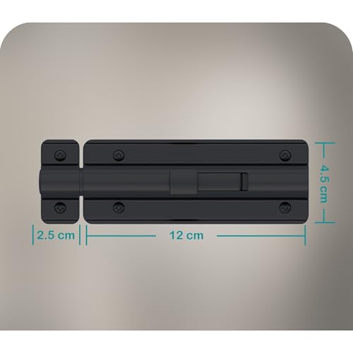 Image of Boniry Premium Heavy Duty Door Latch | Door Stopper Lock | Main Door High Security and Home and Office Doors for Wooden and PVC Door Latch (1, Black)