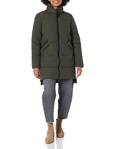 DKNY womens Cold Weather Outerwear Puffer Down Alternative Coat, Loden, X-Small US DKNY womens Cold Weather Outerwear Puffer Down Alternative Coat, Loden, X-Small US