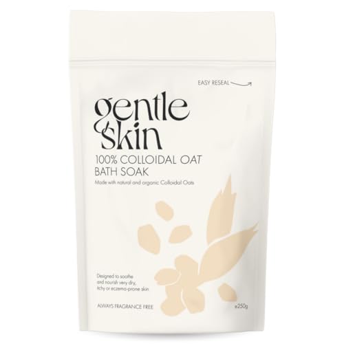 Gentle Skin 250g 100% Organic Colloidal Oat Bath Soak Relieves & Soothes Chicken Pox, Eczema, Psoriasis, Very Dry and Itchy Skin. Fragrance Free 100% Natural - Made in UK