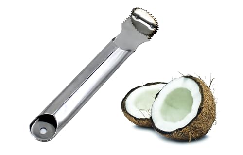 Image of Stainless Steel Coconut Opener Tool Pack of 2 | Heavy Duty Coconut Scraper & Peeler | Manual Coconut Shell Remover for Home & Commercial Kitchen Use